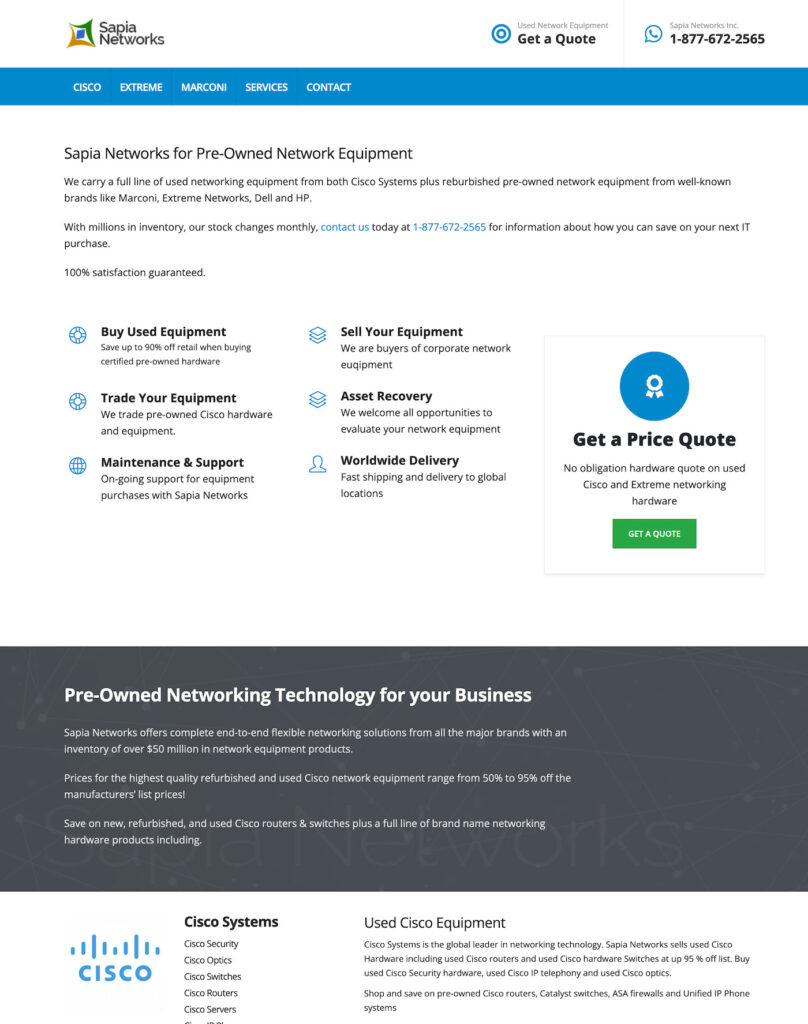 Used network equipment SiteBuilderOne